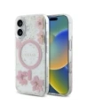 Guess GUHMP16SRBFGFGMP Apple iPhone 16 hardcase Resin Flower Glitter MagSafe pink