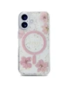 Buy Guess GUHMP16SRBFGFGMP Apple iPhone 16 hardcase Resin Flower Glitter MagSafe pink - GUE4209 - {ean13} - Home Screen Store Europe