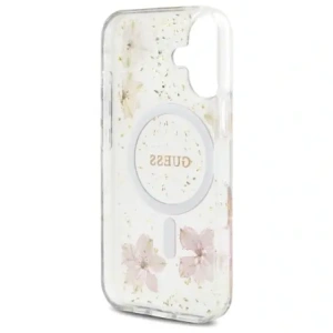 Kup Etui Guess GUHMP16SRBFGFGMP Apple iPhone 16 hardcase Resin Flower Glitter MagSafe różowy/pink - GUE4209 - {ean13} - Sklep Home Screen