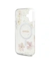 Buy Guess GUHMP16SRBFGFGMP Apple iPhone 16 hardcase Resin Flower Glitter MagSafe pink - GUE4209 - {ean13} - Home Screen Store Europe