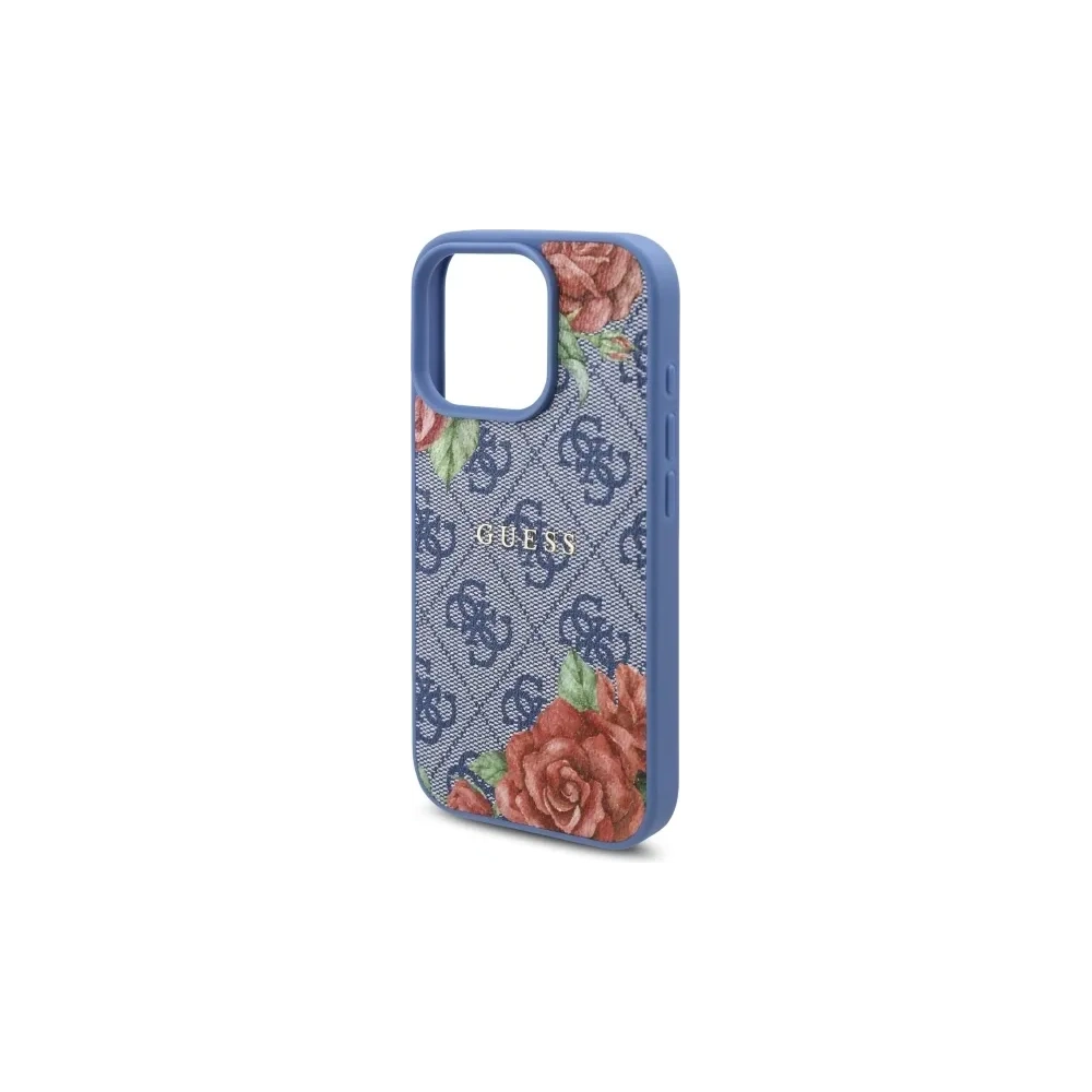 Etui Guess GUHMP16XP4ROPEMCB Apple iPhone 16 Pro Max hardcase 4G Flowers Print MagSafe niebieski/blue