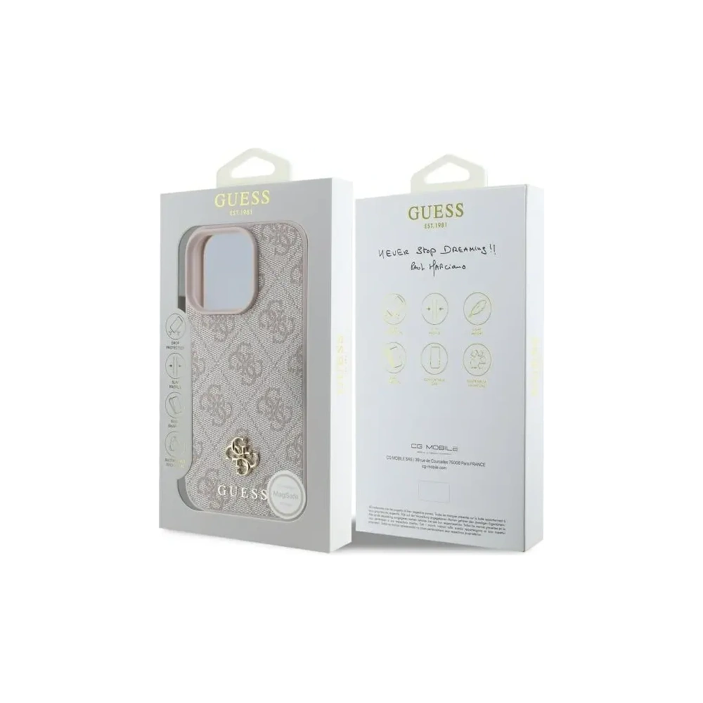 Etui Guess GUHMP16XP4SM4MP Apple iPhone 16 Pro Max hardcase 4G Small Classic MagSafe różowy/pink