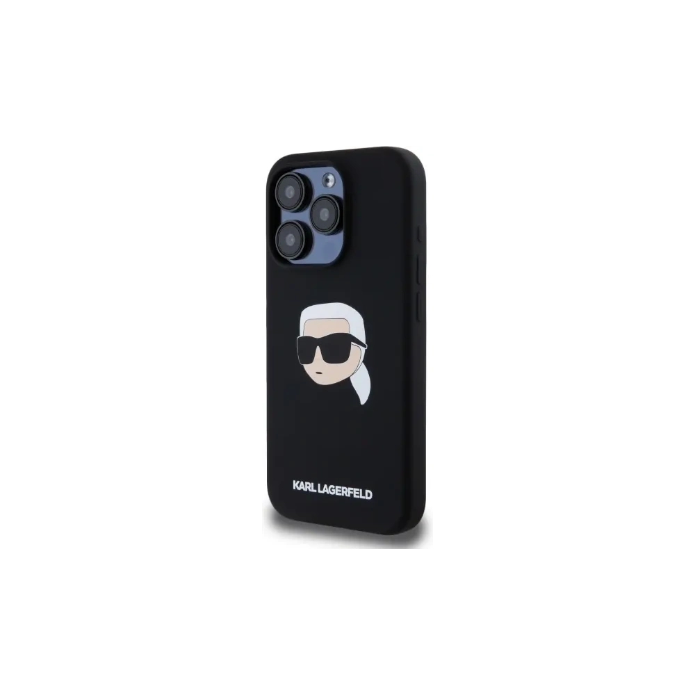 Etui Karl Lagerfeld KLHMP15LSKHPPLK Apple iPhone 15 Pro hardcase Silicone Karl Head Print MagSafe czarny/black