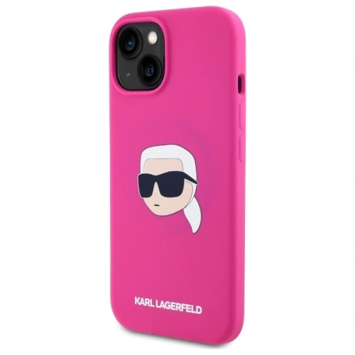 Kup Etui Karl Lagerfeld KLHMP15SSKHPPLF Apple iPhone 15 hardcase silikon Karl Head Print MagSafe fuchsie/fuchsie - KLD21846 - {ean13} - Sklep Home Screen