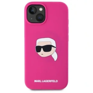 Kup Etui Karl Lagerfeld KLHMP15SSKHPPLF Apple iPhone 15 hardcase Silicone Karl Head Print MagSafe fuksja/fuschia - KLD21846 - {ean13} - Sklep Home Screen