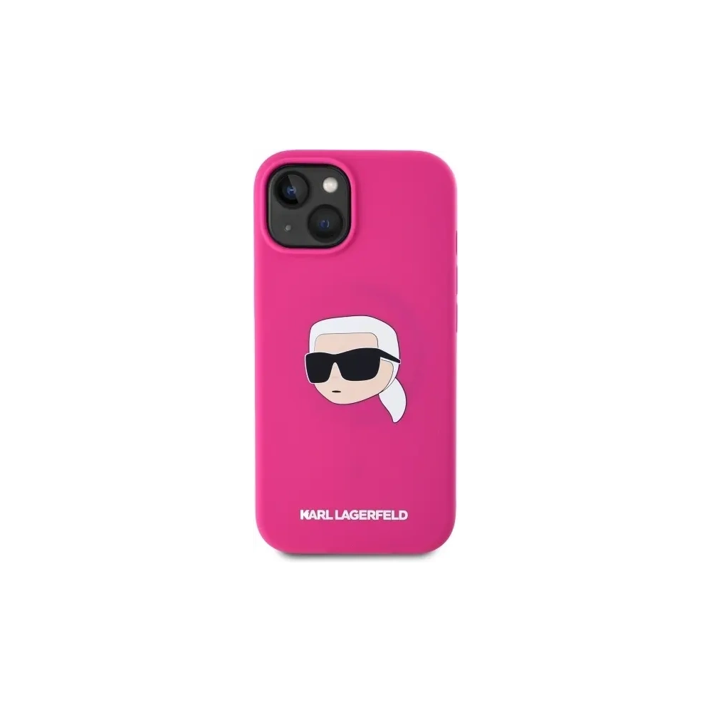 Etui Karl Lagerfeld KLHMP15SSKHPPLF Apple iPhone 15 hardcase Silicone Karl Head Print MagSafe fuksja/fuschia