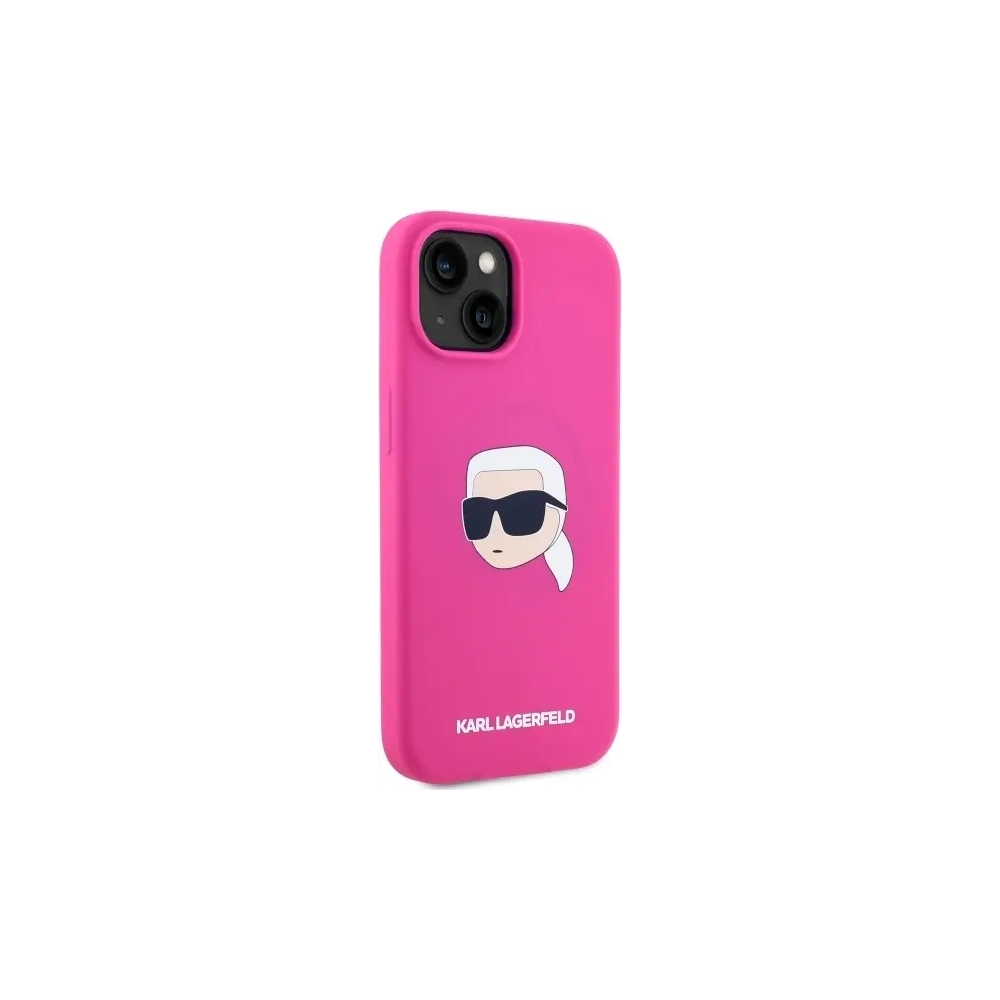 Etui Karl Lagerfeld KLHMP15SSKHPPLF Apple iPhone 15 hardcase Silicone Karl Head Print MagSafe fuksja/fuschia