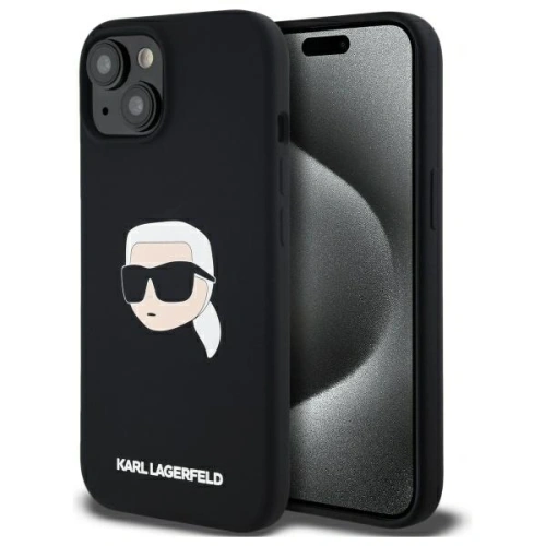 Kup Etui Karl Lagerfeld KLHMP15SSKHPPLK Apple iPhone 15 hardcase Silicone Karl Head Print MagSafe černý/black - KLD21847 - {ean13} - Sklep Home Screen