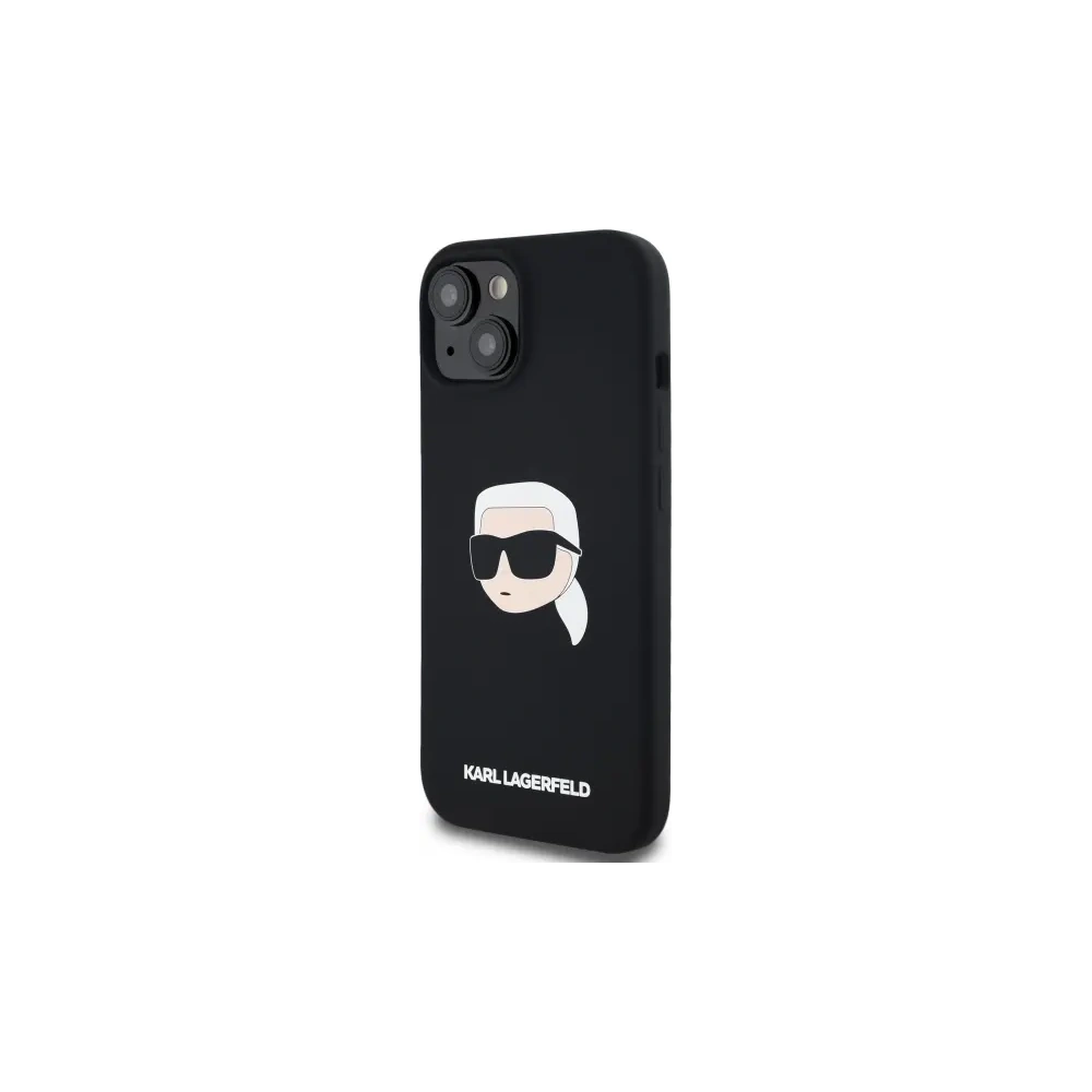 Etui Karl Lagerfeld KLHMP15SSKHPPLK Apple iPhone 15 hardcase Silicone Karl Head Print MagSafe czarny/black