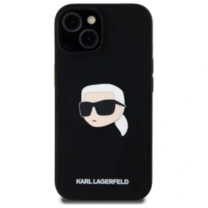 Buy Karl Lagerfeld KLHMP15SSKHPPLK Apple iPhone 15 hardcase Silicone Karl Head Print MagSafe black - KLD21847 - {ean13} - Home Screen Store Europe