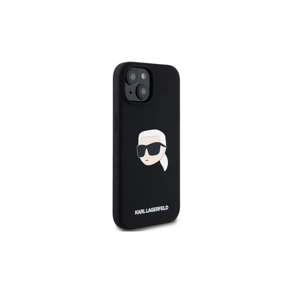 Etui Karl Lagerfeld KLHMP15SSKHPPLK Apple iPhone 15 hardcase Silicone Karl Head Print MagSafe czarny/black