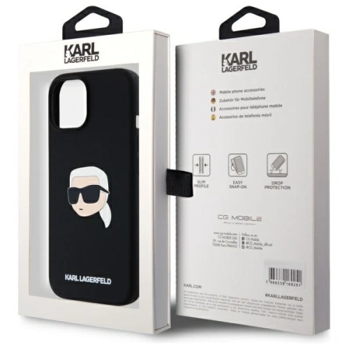 Kup Etui Karl Lagerfeld KLHMP15SSKHPPLK Apple iPhone 15 hardcase Silicone Karl Head Print MagSafe černý/black - KLD21847 - {ean13} - Sklep Home Screen