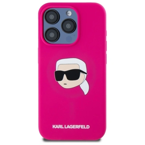 Kup Etui Karl Lagerfeld KLHMP15XSKHPPLF Apple iPhone 15 Pro Max hardcase silikon Karl Head Print MagSafe fuchsie/fuchsie - KLD21848 - {ean13} - Sklep Home Screen