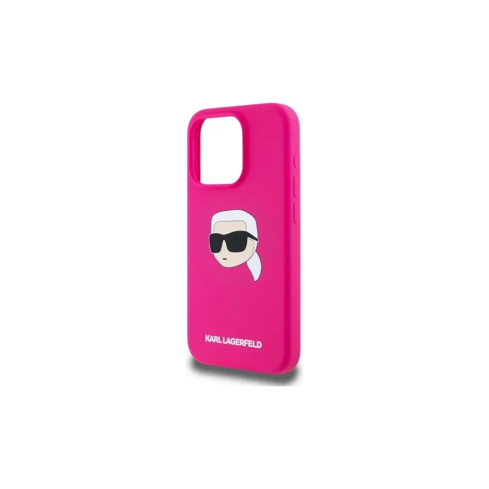 Etui Karl Lagerfeld KLHMP15XSKHPPLF Apple iPhone 15 Pro Max hardcase Silicone Karl Head Print MagSafe fuksja/fuschia
