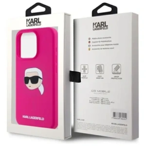 Kup Karl Lagerfeld KLHMP15XSKHPPLF Apple iPhone 15 Pro Max hardcase Siliconă cu imprimeu Karl Head MagSafe fuchsia - KLD21848 - {ean13} - Sklep Home Screen