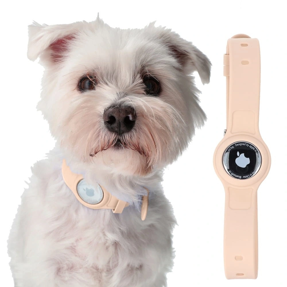 Etui Bizon Case Locator Pets do Apple AirTag jasnoróżowe