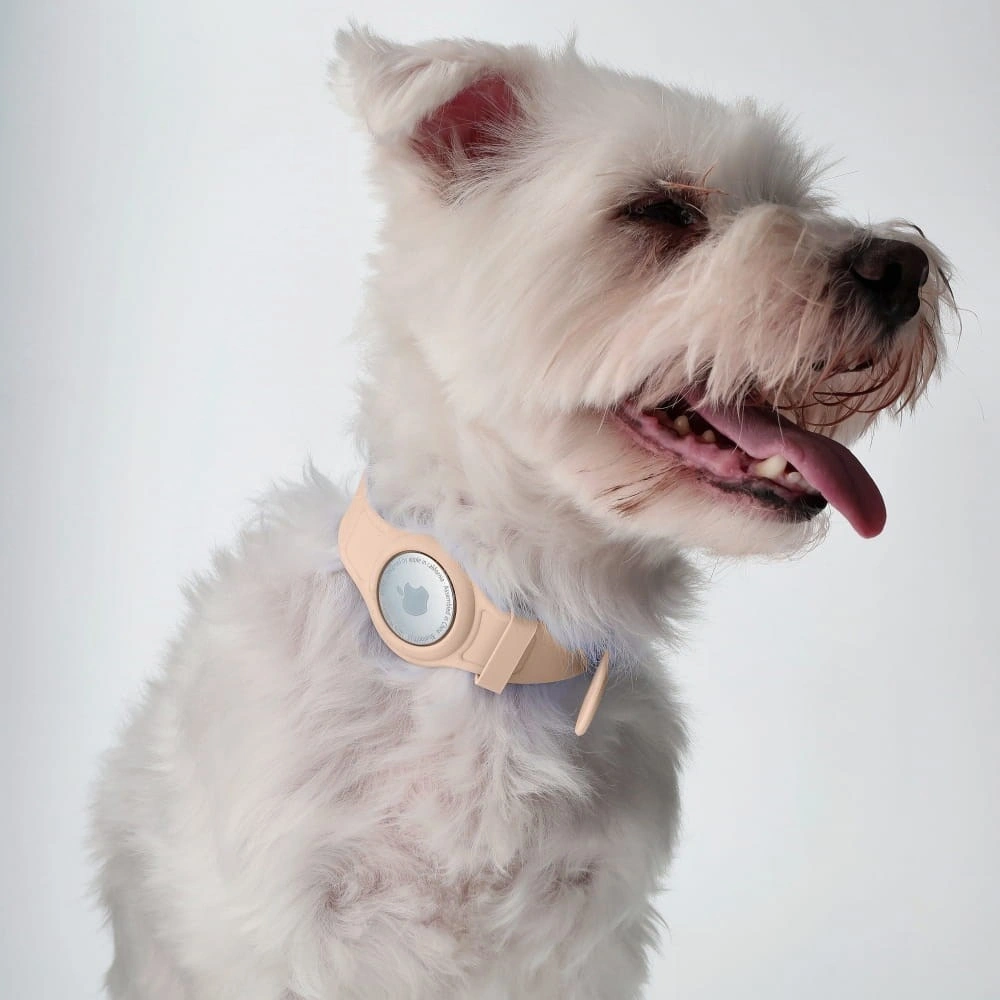 Etui Bizon Case Locator Pets do Apple AirTag jasnoróżowe