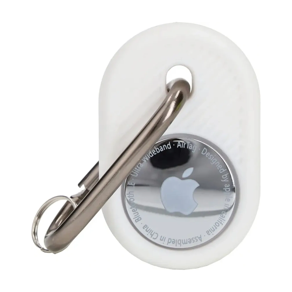 Etui Bizon Case Locator Travel do Apple AirTag białe