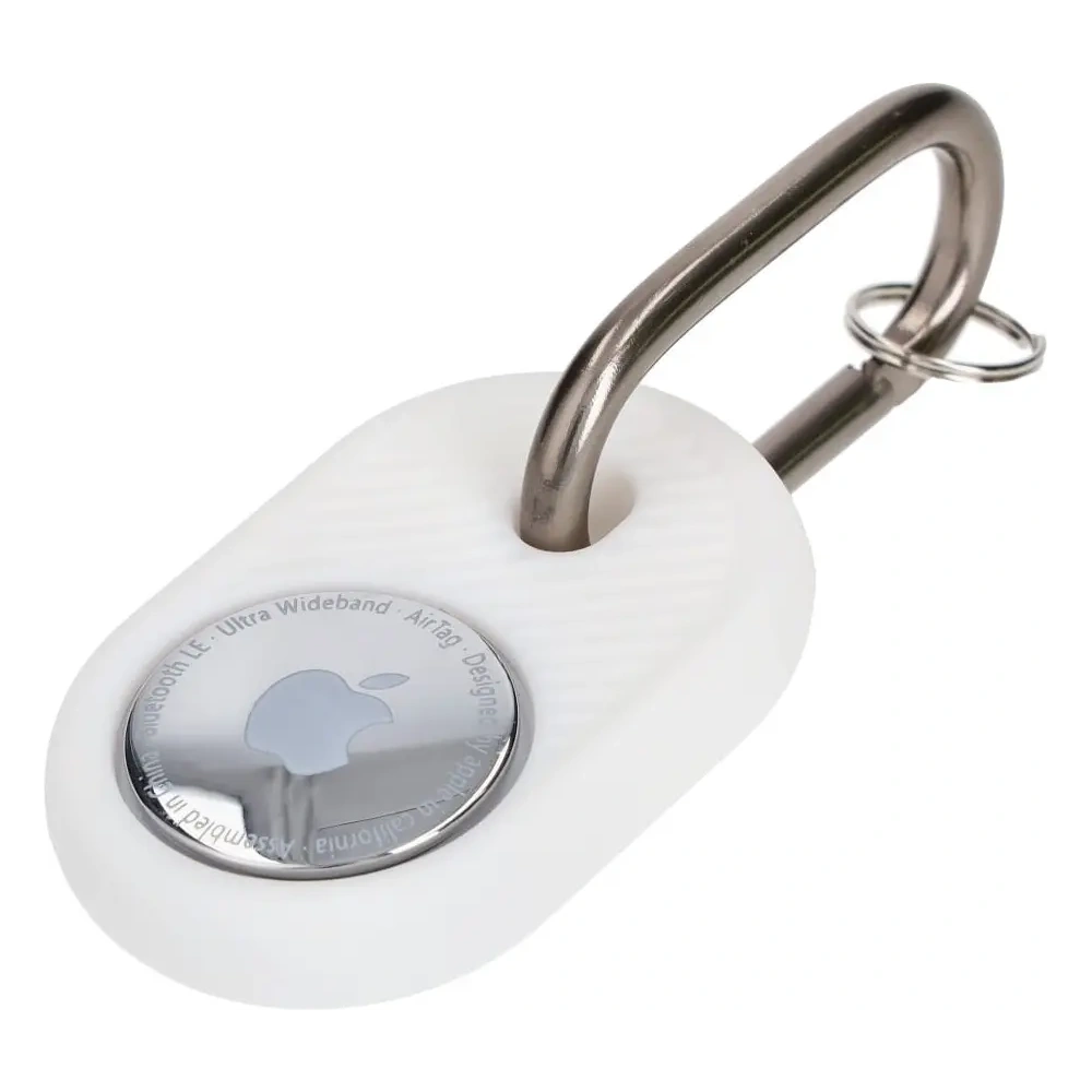 Etui Bizon Case Locator Travel do Apple AirTag białe