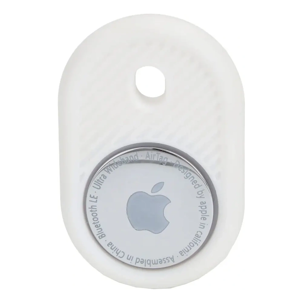 Etui Bizon Case Locator Travel do Apple AirTag białe