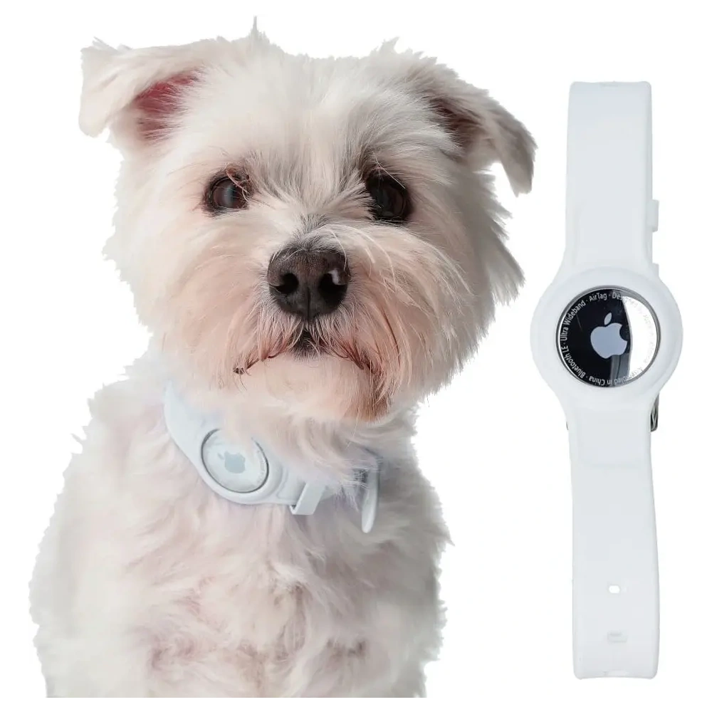 Etui Bizon Case Locator Pets do Apple AirTag białe