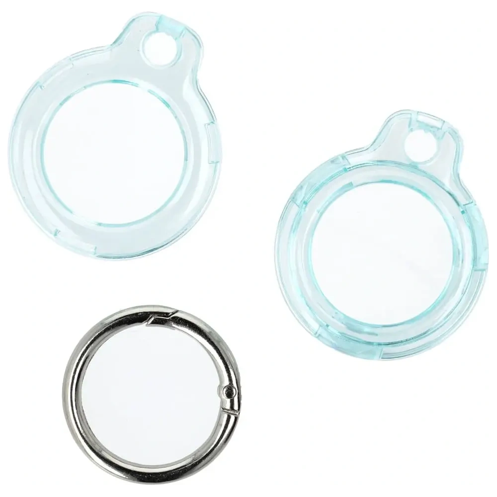 Etui Bizon Case Locator Keychain do Apple AirTag przezroczysto-miętowe