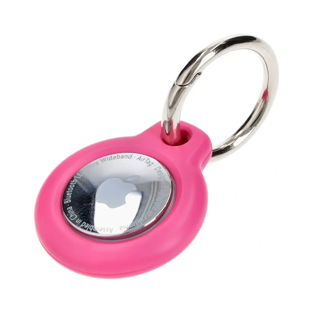 Etui Bizon Case Locator Keychain do Apple AirTag różowe