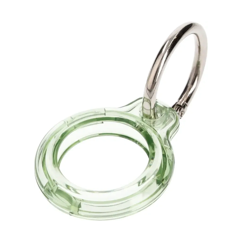 Etui Bizon Case Locator Keychain do Apple AirTag przezroczysto-zielone