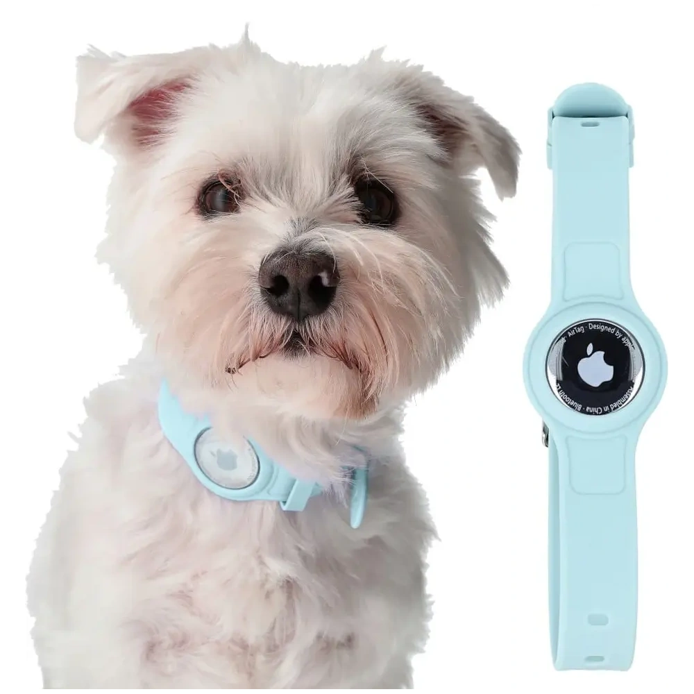 Etui Bizon Case Locator Pets do Apple AirTag turkusowe
