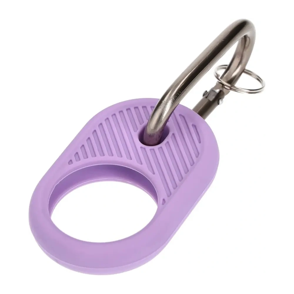 Etui Bizon Case Locator Travel do Apple AirTag fioletowe