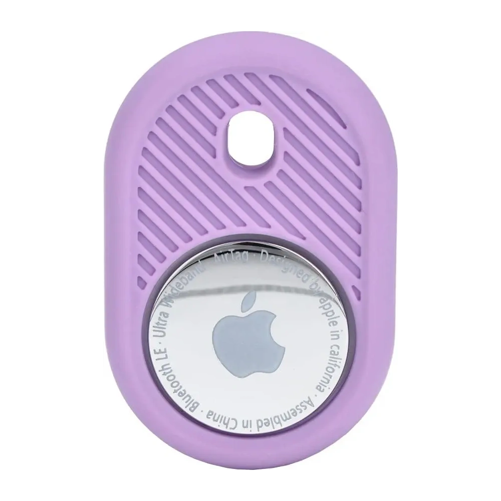 Etui Bizon Case Locator Travel do Apple AirTag fioletowe