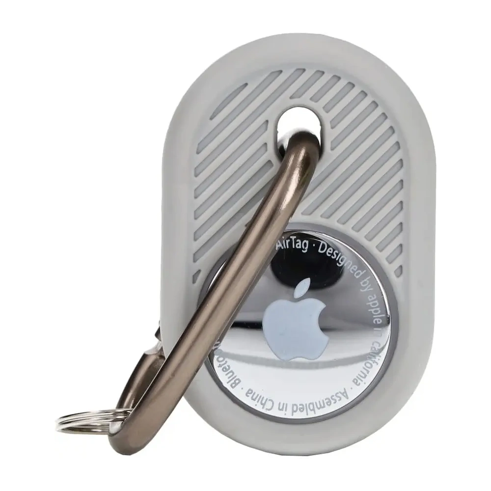 Etui Bizon Case Locator Travel do Apple AirTag szare