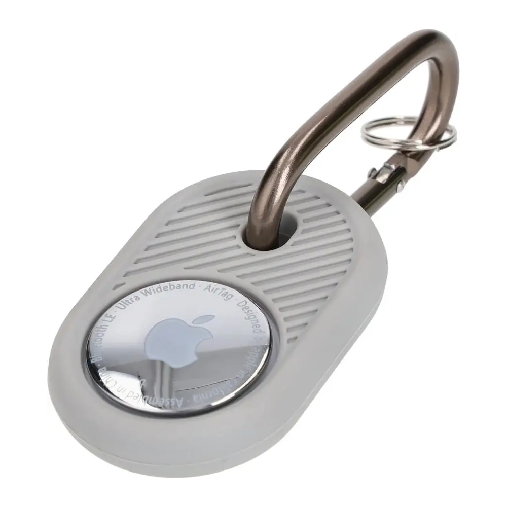 Etui Bizon Case Locator Travel do Apple AirTag szare