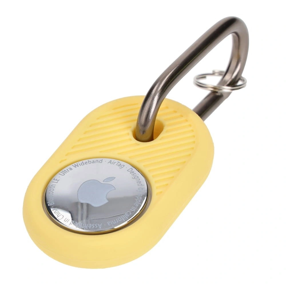 Etui Bizon Case Locator Travel do Apple AirTag żółte