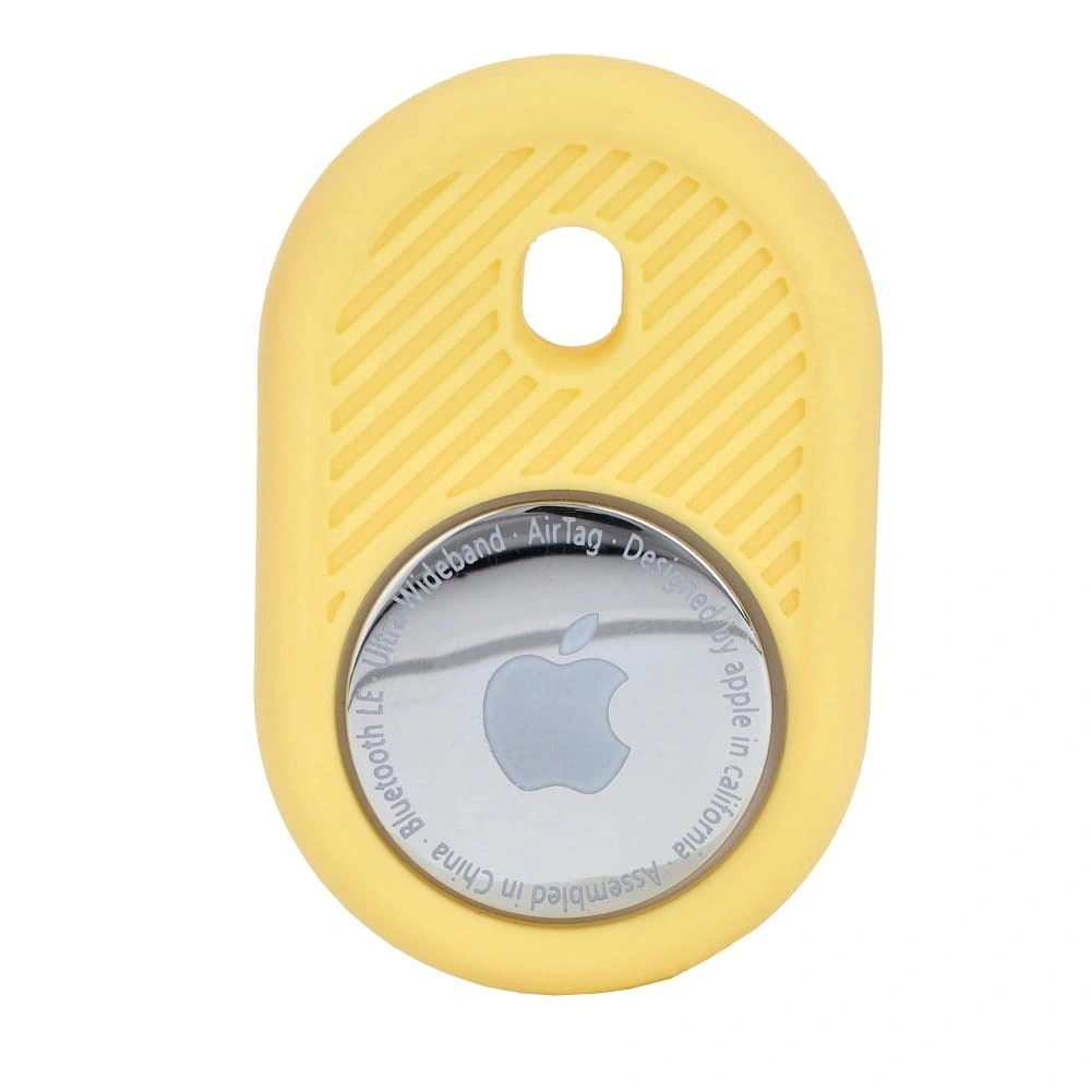Etui Bizon Case Locator Travel do Apple AirTag żółte