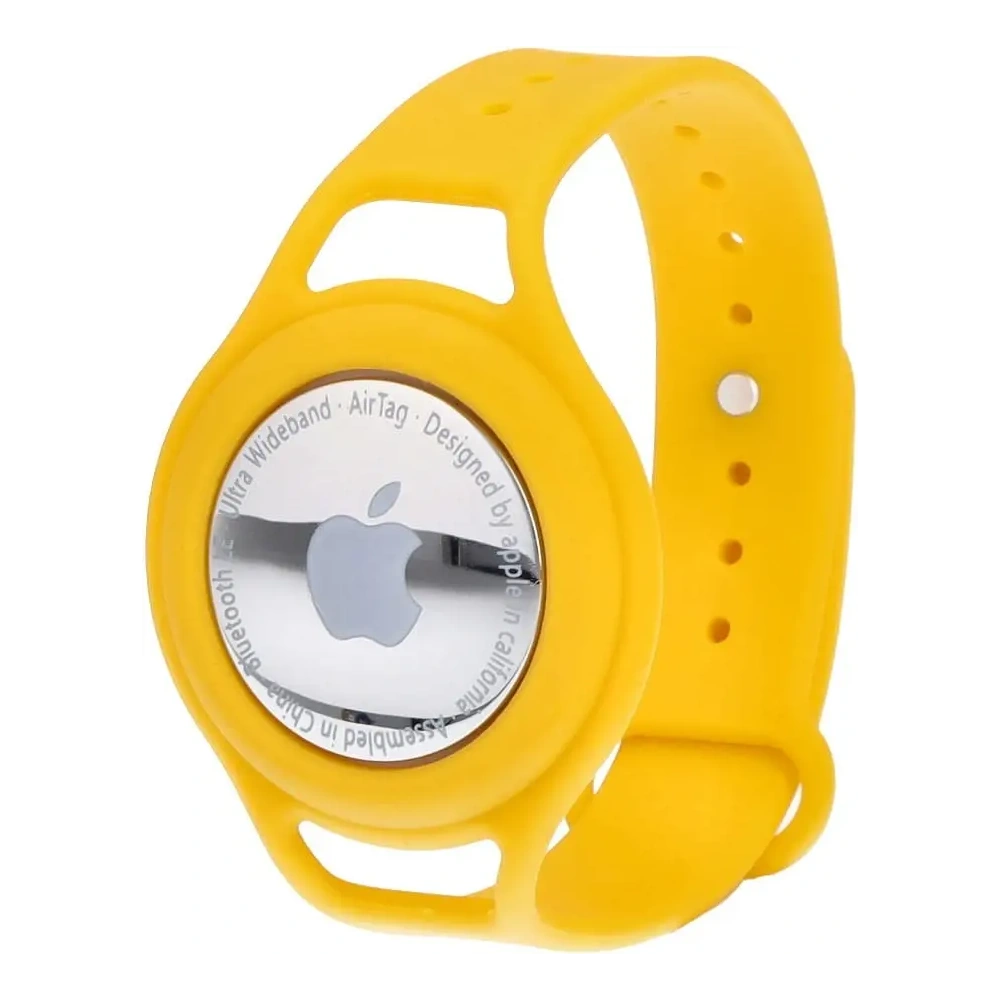 Etui Bizon Case Locator Child do Apple AirTag żółte