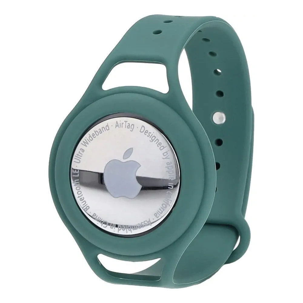 Etui Bizon Case Locator Child do Apple AirTag zielone