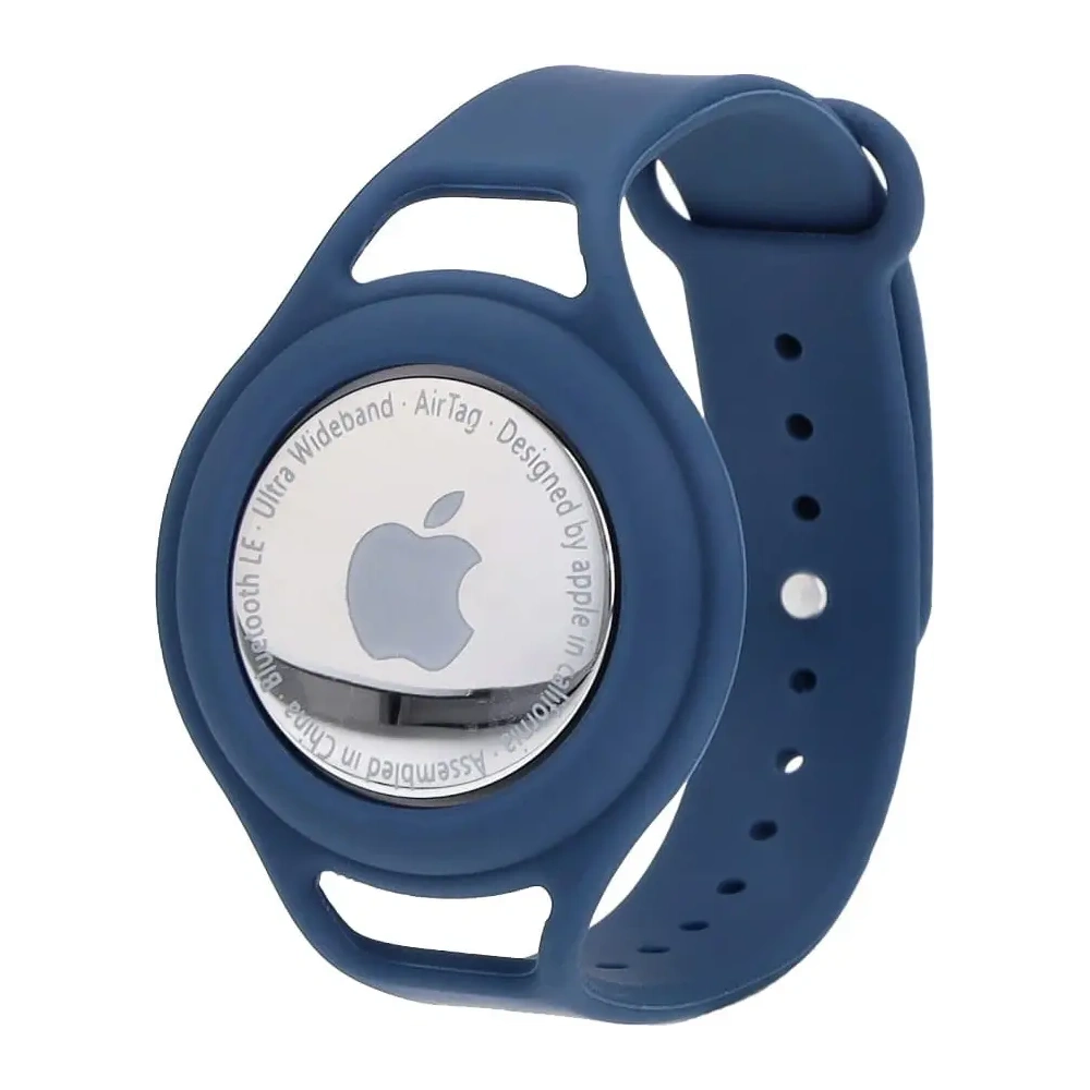 Etui Bizon Case Locator Child do Apple AirTag niebieskie