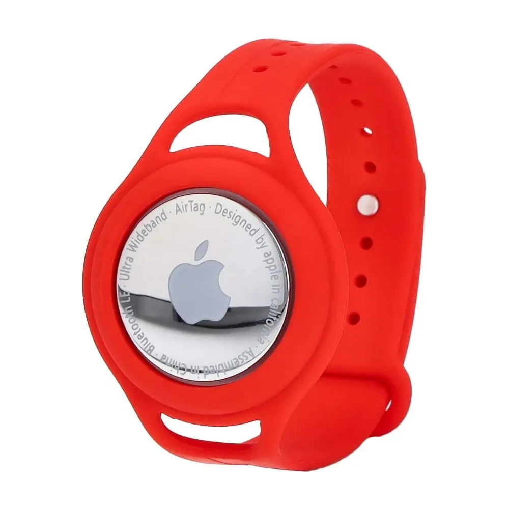 Etui Bizon Case Locator Child do Apple AirTag czerwone