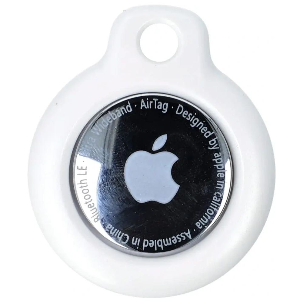 Etui Bizon Case Locator Keychain do Apple AirTag białe