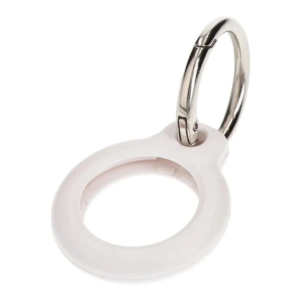 Etui Bizon Case Locator Keychain do Apple AirTag białe