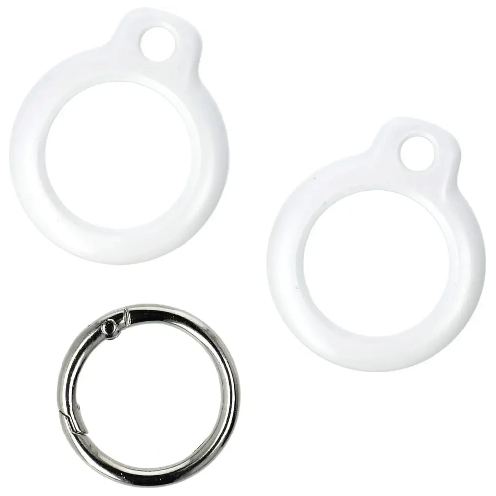 Etui Bizon Case Locator Keychain do Apple AirTag białe