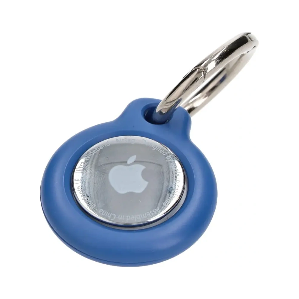 Etui Bizon Case Locator Keychain do Apple AirTag niebieskie