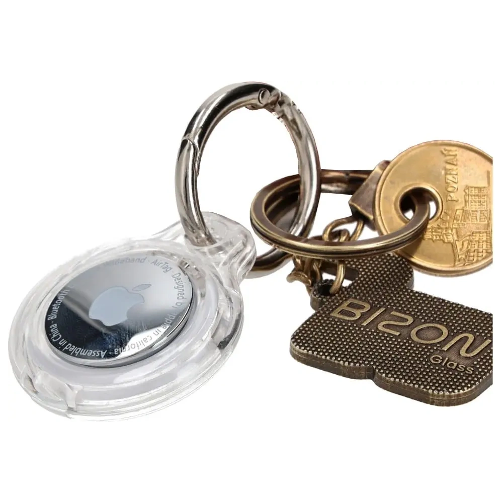 Etui Bizon Case Locator Keychain do Apple AirTag przezroczyste