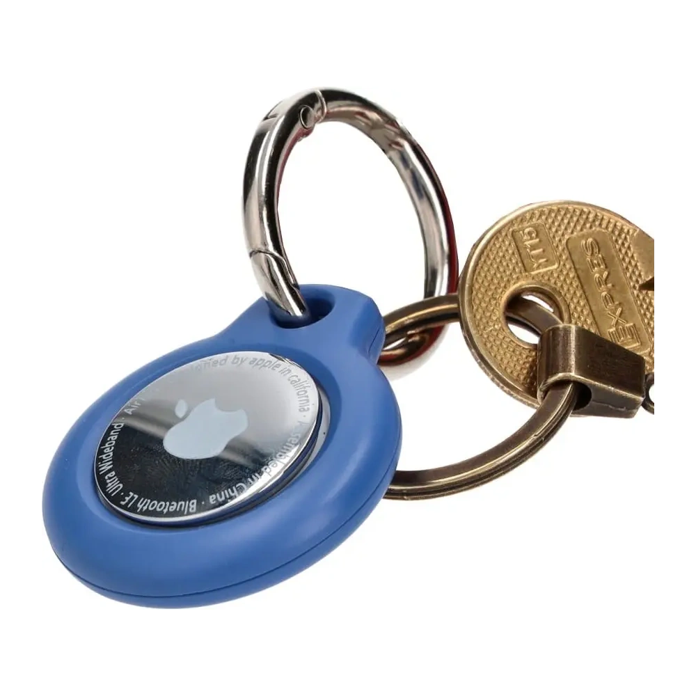 Etui Bizon Case Locator Keychain do Apple AirTag niebieskie