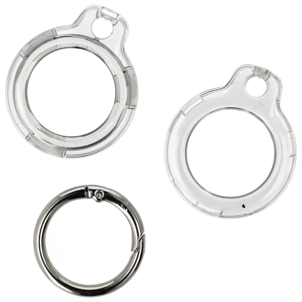 Etui Bizon Case Locator Keychain do Apple AirTag przezroczysto-czarne