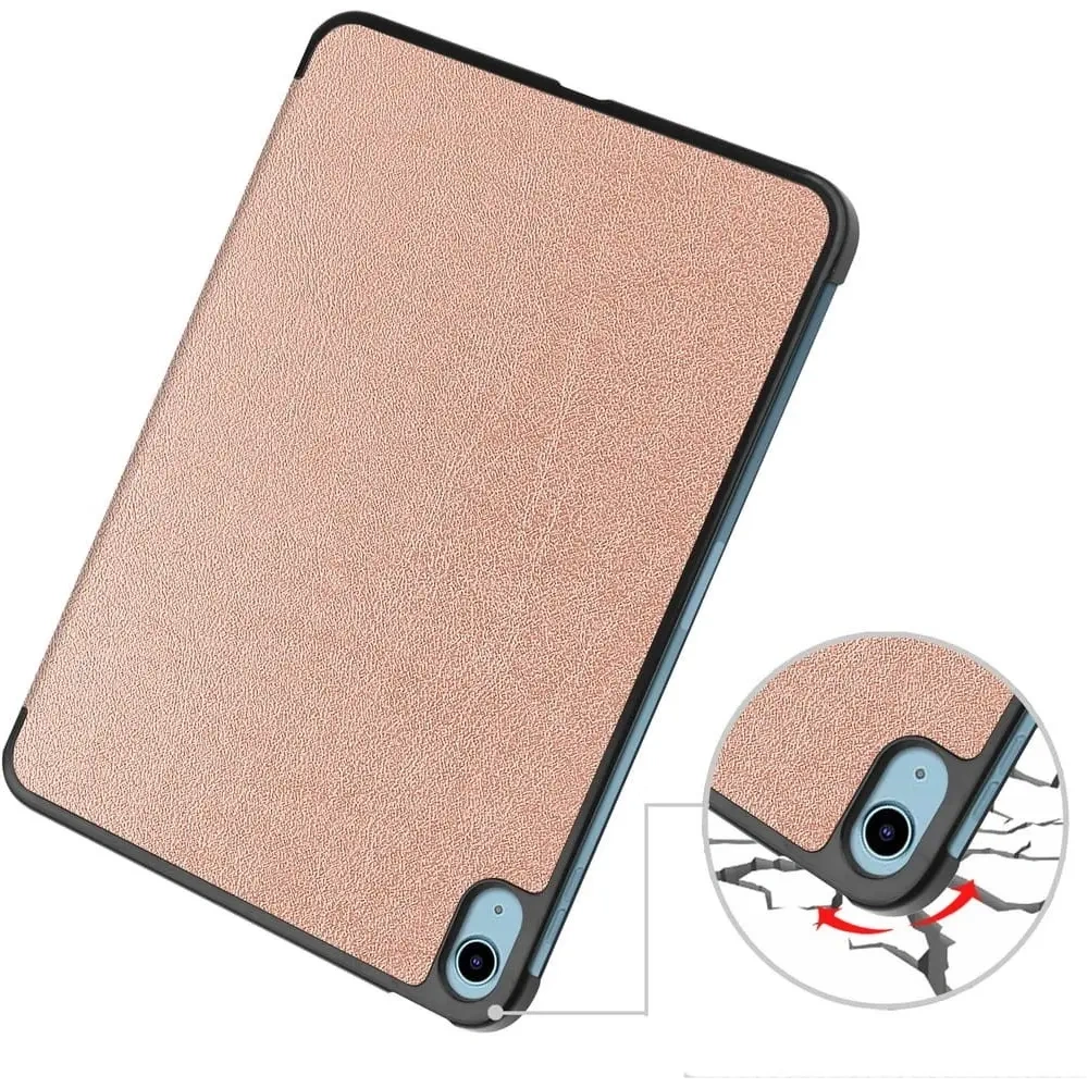 Etui Bizon Case Tab Croc do Apple iPad 10.9" 2022 / 11" 2025 różowozłote