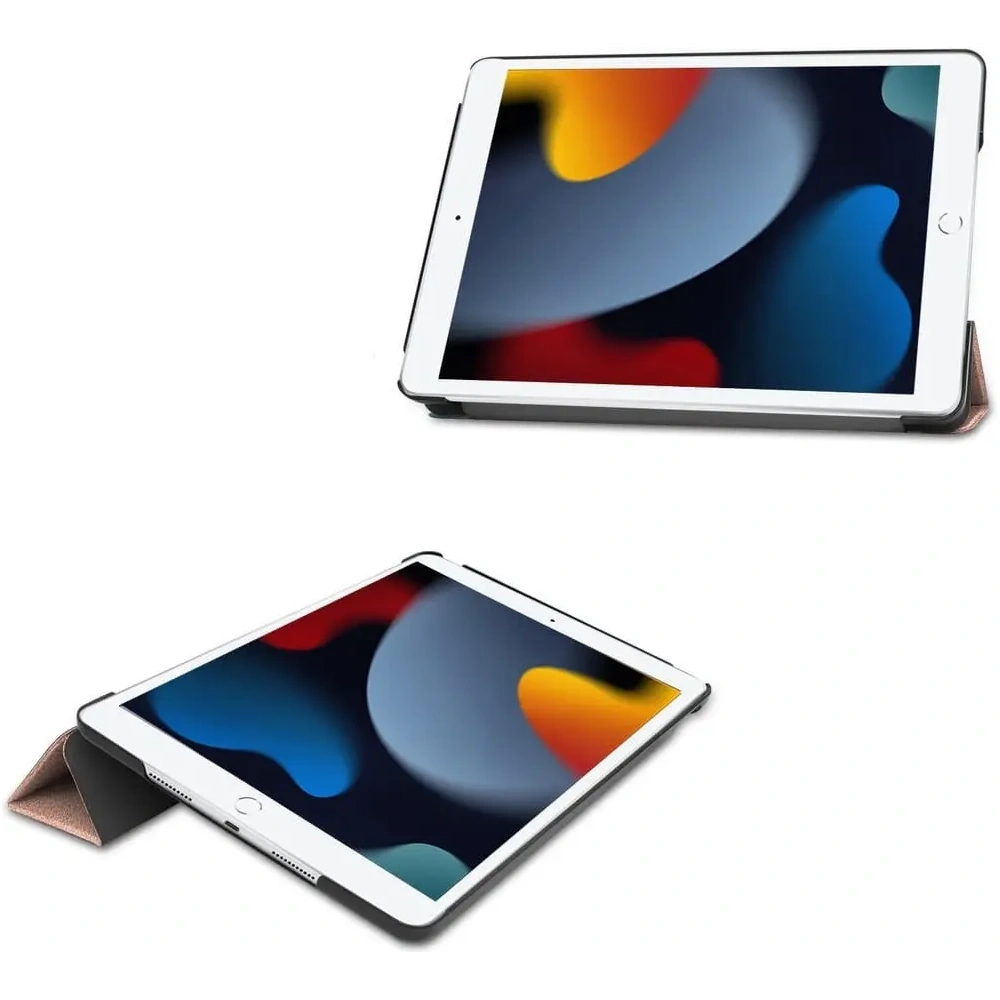 Etui Bizon Case Tab Croc do Apple iPad 9/8/7 10.2 2021/2020/2019 różowozłote