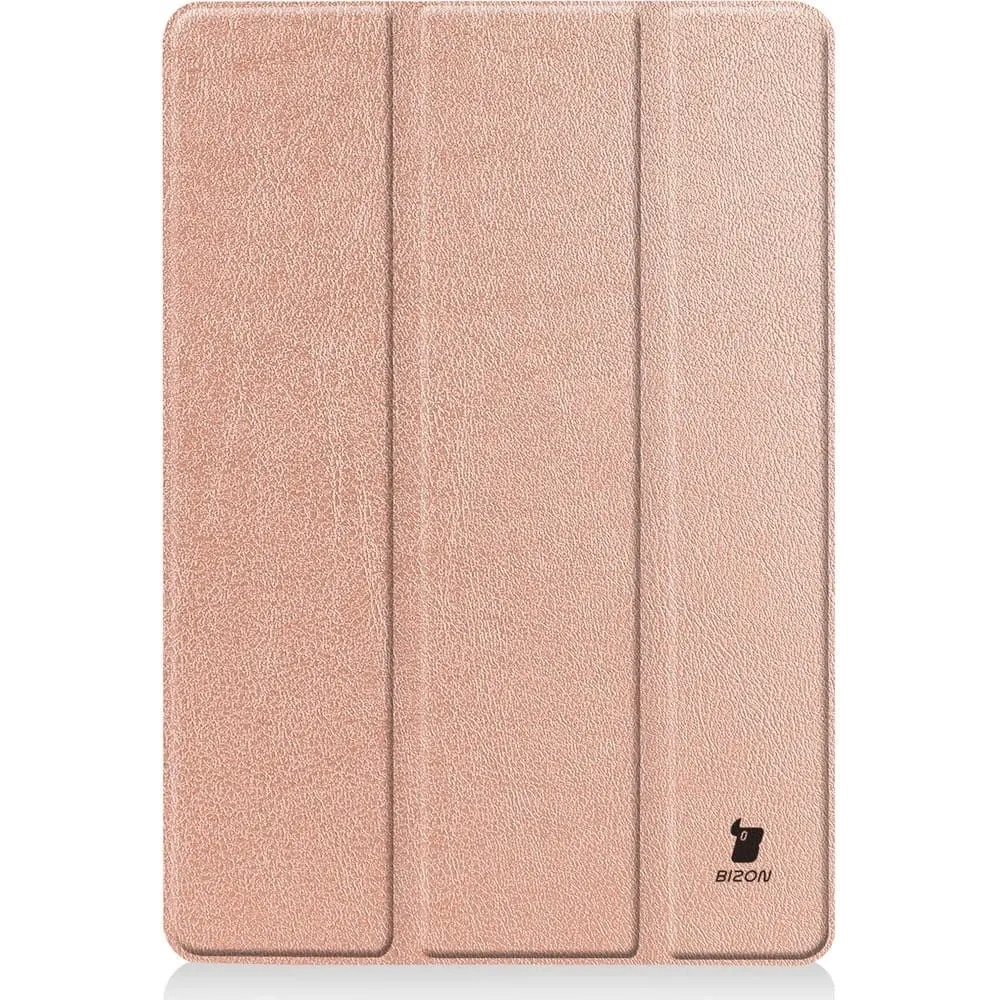 Etui Bizon Case Tab Croc do Apple iPad 9/8/7 10.2 2021/2020/2019 różowozłote