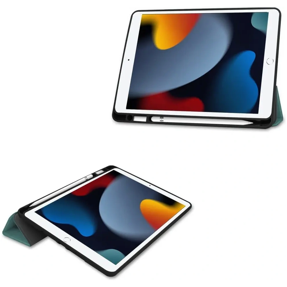 Etui Bizon Case Tab Lizard do Apple iPad 9/8/7 10.2 2021/2020/2019 ciemnozielone